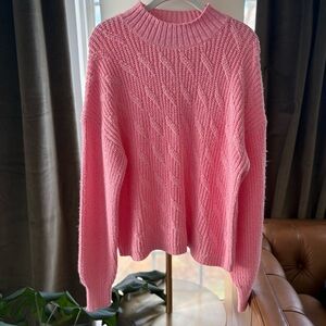 J Crew Pink Cable Knit Sweater